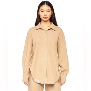 My Mum Made It Waffle Knit Button Up Shirt Sz S/M Brand NWT